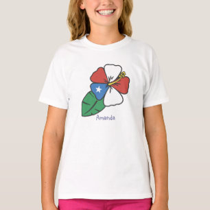 愛カスタム国ハイビスカス花のティーズ Tシャツ