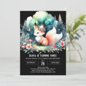 愛カスタム愛キツネ誕生日デジタル 招待状 (スタンド正面)