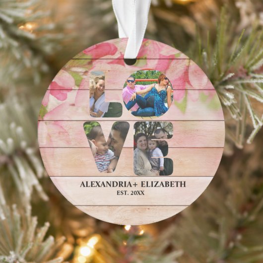 愛カスタム4モダンフォトコラージュ オーナメント (ツリー)