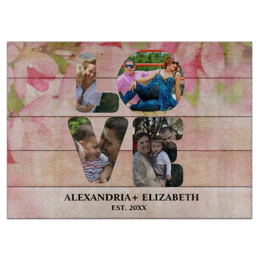 愛カスタム4モダンフォトコラージュ カッティングボード (正面)