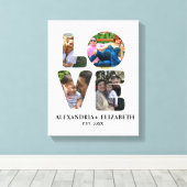 愛カスタム4モダンフォトコラージュ キャンバスプリント (インサイチュ (ウッドフロア))