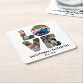 愛カスタム4モダンフォトコラージュ スクエアペーパーコースター (アングル)