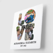 愛カスタム4モダンフォトコラージュ スクエア壁時計 (傾斜)