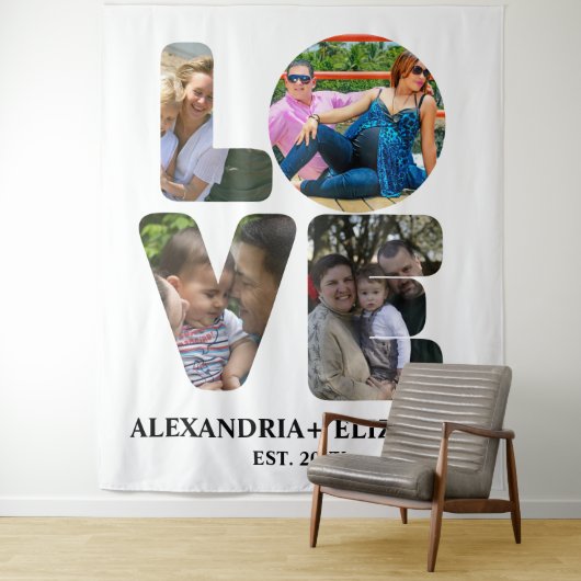 愛カスタム4モダンフォトコラージュ タペストリー (インサイチュ)