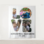 愛カスタム4モダンフォトコラージュ タペストリー (正面)