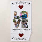 愛カスタム4モダンフォトコラージュ ビーチタオル (正面)