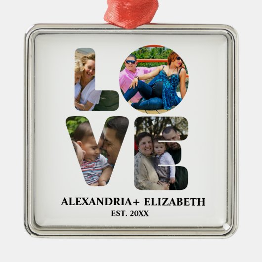 愛カスタム4モダンフォトコラージュ メタルオーナメント (正面)