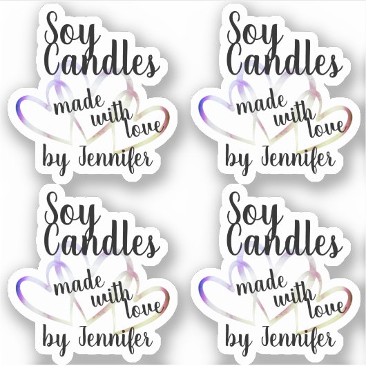 愛カッコいいカラフルハート シール (正面)