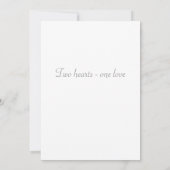 愛カップルのシルエットの婚約か結婚式の招待状 案内状 (裏面)