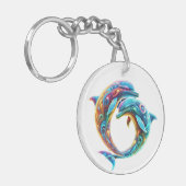 愛カラフルされるイルカ キーホルダー (正面左)