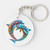 愛カラフルされるイルカ キーホルダー (裏面)