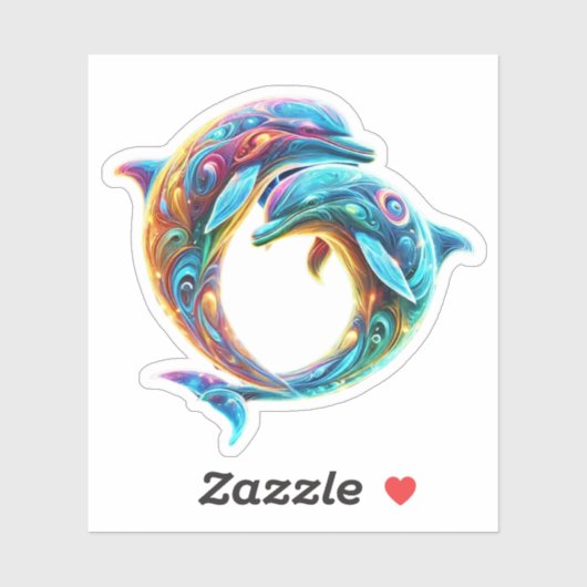 愛カラフルされるイルカ シール (シート)