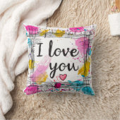 「愛カラフルしてる」装飾用クッション クッション (ブランケット)