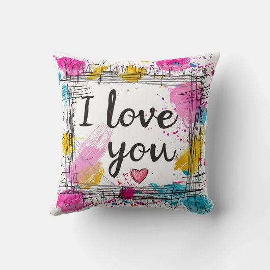 「愛カラフルしてる」装飾用クッション クッション (裏面)