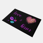 愛カラフルとキスの唇 ドアマット (アングル)