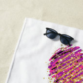 愛カラフルとキスの唇 ビーチタオル (インサイチュ)