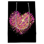 愛カラフルとキスの唇 ミディアムペーパーバッグ (裏面)