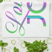 愛カラフルと喜び キッチンタオル (折り畳み)