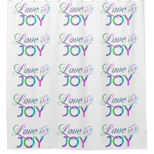 愛カラフルと喜び シャワーカーテン (正面)