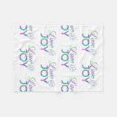 愛カラフルと喜び フリースブランケット (正面(横))