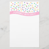 愛カラフルなハートによって振りかけて下さい 便箋 (正面)