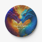 愛カラフルのドラゴン ペーパープレート (正面)