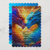 愛カラフルのドラゴ結婚ンズ 招待状 (正面/裏面)