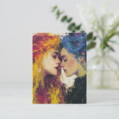 愛カラフルの女性 ポストカード (スタンド正面)