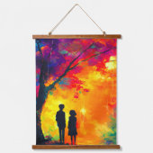 愛カラフルの木 吊り下げ型タペストリー (正面)