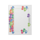 愛カラフルハートバルーン枠 ノートパッド (回転)