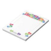 愛カラフルハートバルーン枠 ノートパッド (回転)