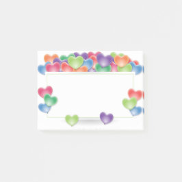 愛カラフルハートバルーン枠 ポストイット