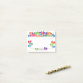 愛カラフルハートバルーン枠 ポストイット (デスク上)