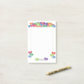 愛カラフルハートバルーン枠 ポストイット (デスク上)