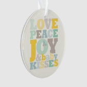 愛カラフル平和の喜びとベビーキスかわいい写真 オーナメント (正面)