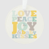 愛カラフル平和の喜びとベビーキスかわいい写真 オーナメント (正面)