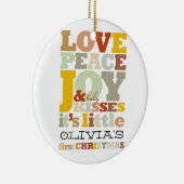 愛カラフル平和の喜びとベビーキスかわいい写真 セラミックオーナメント (右)