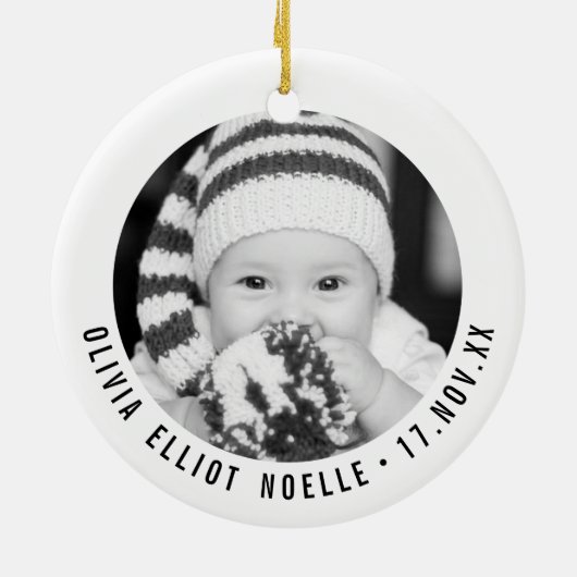 愛カラフル平和の喜びとベビーキスかわいい写真 セラミックオーナメント (裏面)