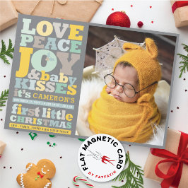 愛カラフル平和の喜びとベビーキスの写真カード