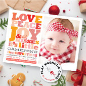 愛カラフル平和の喜びとベビーキスの写真カード