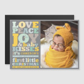 愛カラフル平和の喜びとベビーキスの写真カード (正面/裏面)