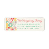 愛カラフル平和の喜びとベビーキスアドレス ラベル (正面)