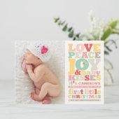 愛カラフル平和の喜びとベビーキス手紙 シーズンカード (スタンド正面)