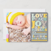 愛カラフル平和の喜びとベビーキス手紙 シーズンカード (正面)