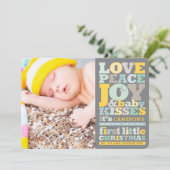 愛カラフル平和の喜びとベビーキス手紙 シーズンカード (スタンド正面)