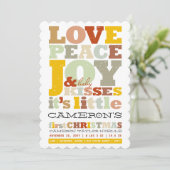 愛カラフル平和の喜びとベビーキス手紙 シーズンカード (スタンド正面)