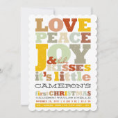 愛カラフル平和の喜びとベビーキス手紙 シーズンカード (正面)