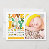 愛カラフル平和の喜びとベビーキス手紙 シーズンカード (正面)
