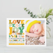 愛カラフル平和の喜びとベビーキス手紙 シーズンカード (スタンド正面)
