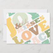 愛カラフル平和の喜びとベビーキス手紙 シーズンカード (裏面)